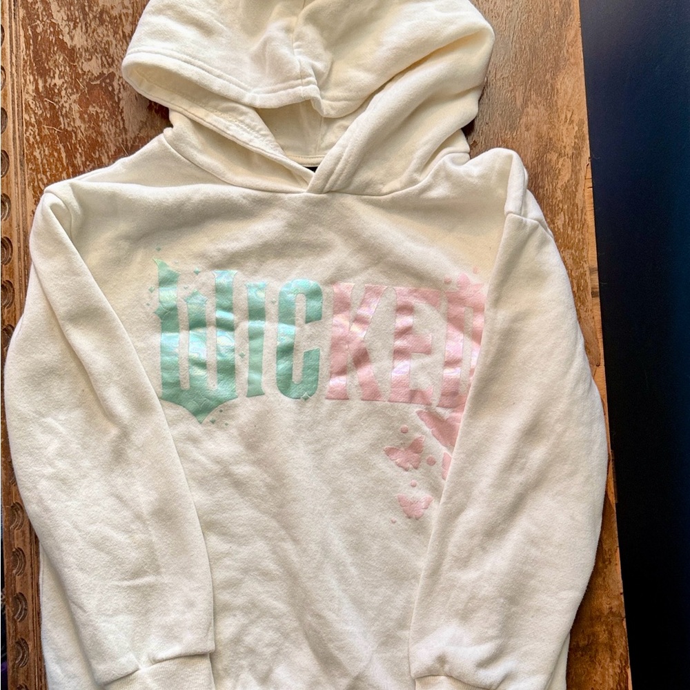 White Wicked Hoodie with Pastel Print